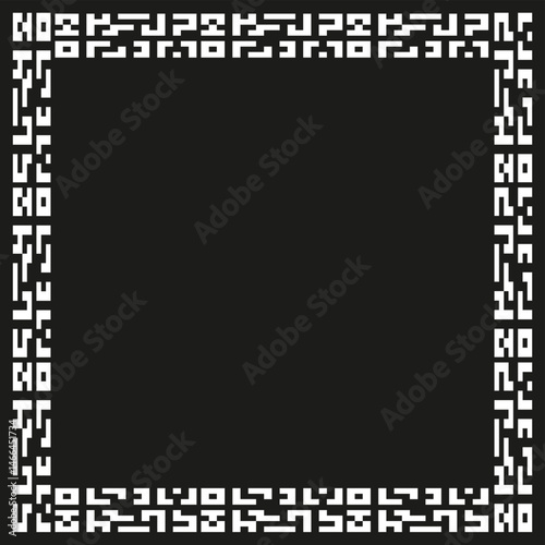 black and white frame with diamonds