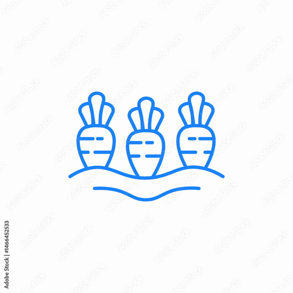 Obraz premium three carrots icon sign vector