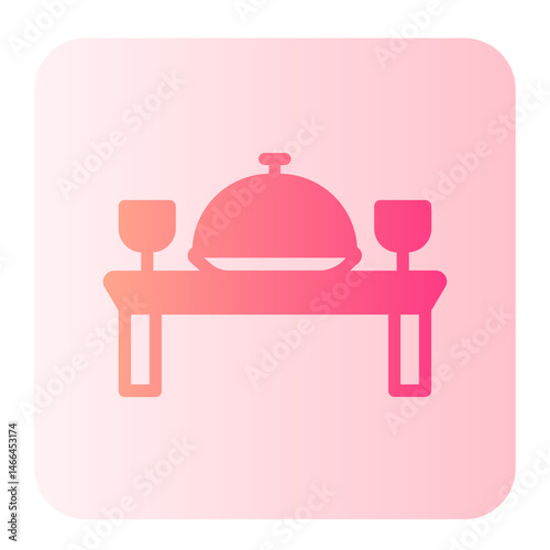 Dining table gradient icon