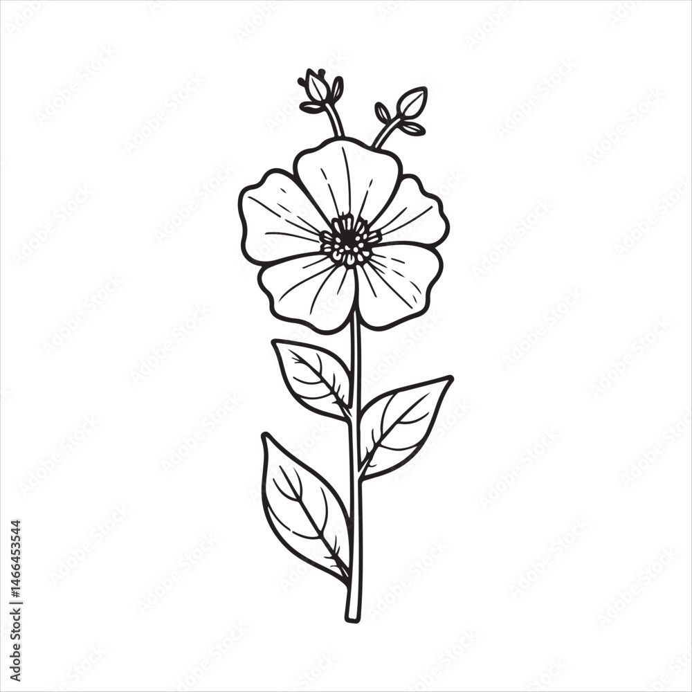 Obraz premium A drawing of a flower with a flower on it