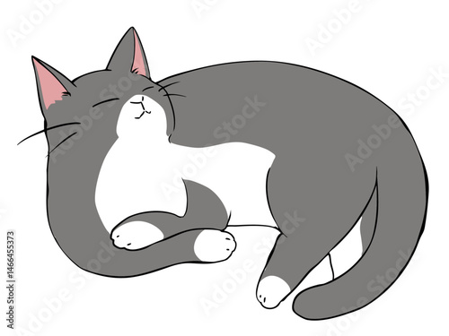 グレー ねこ ひじおき