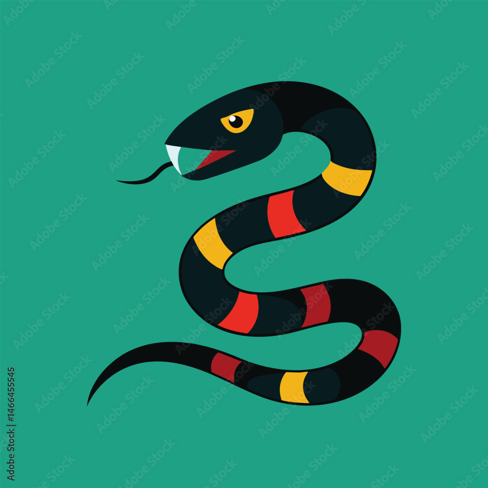 Naklejka premium rattle swift snake vector art illustration