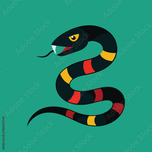 rattle swift snake vector art illustration