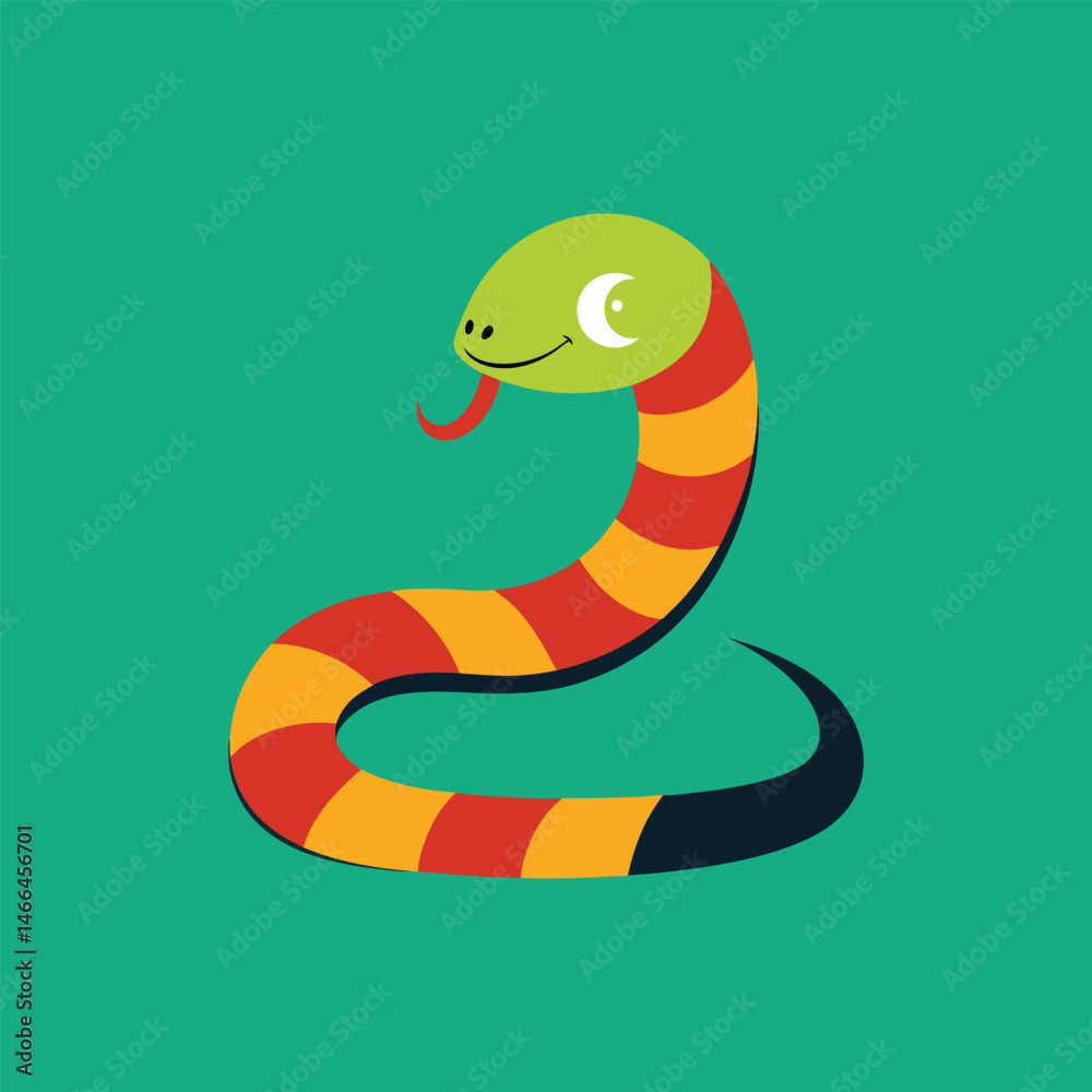 Naklejka premium hiss per the friendly snake vector art illustration