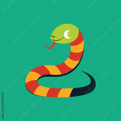 hiss per the friendly snake vector art illustration