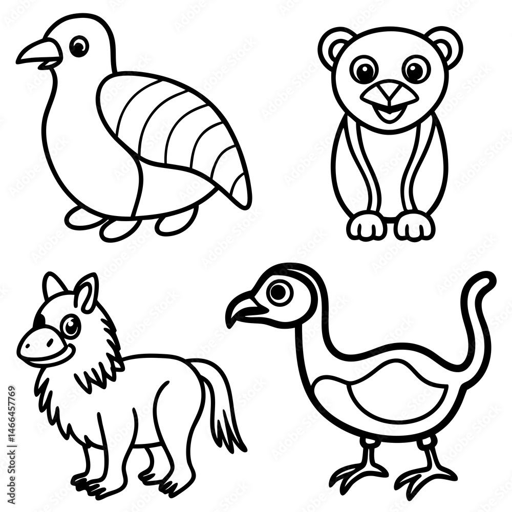 Naklejka premium set of cartoon animals