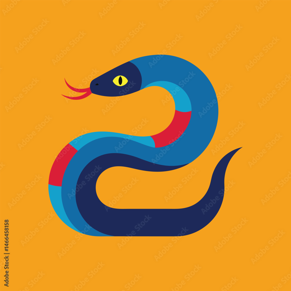 Naklejka premium Zion snake vector art illustration