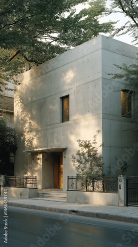 Modern concrete villa with ...