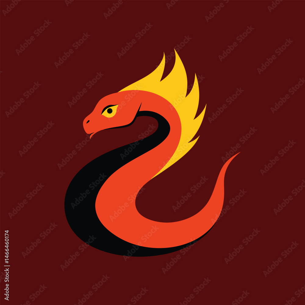 Fototapeta premium blaze snake vector art illustration