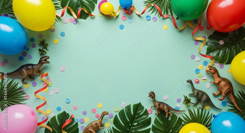 Fototapeta premium Dinosaur Birthday Party Scene