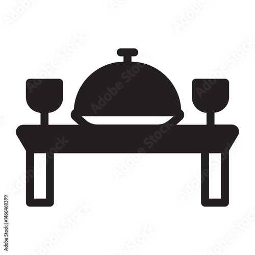 Dining table glyph icon