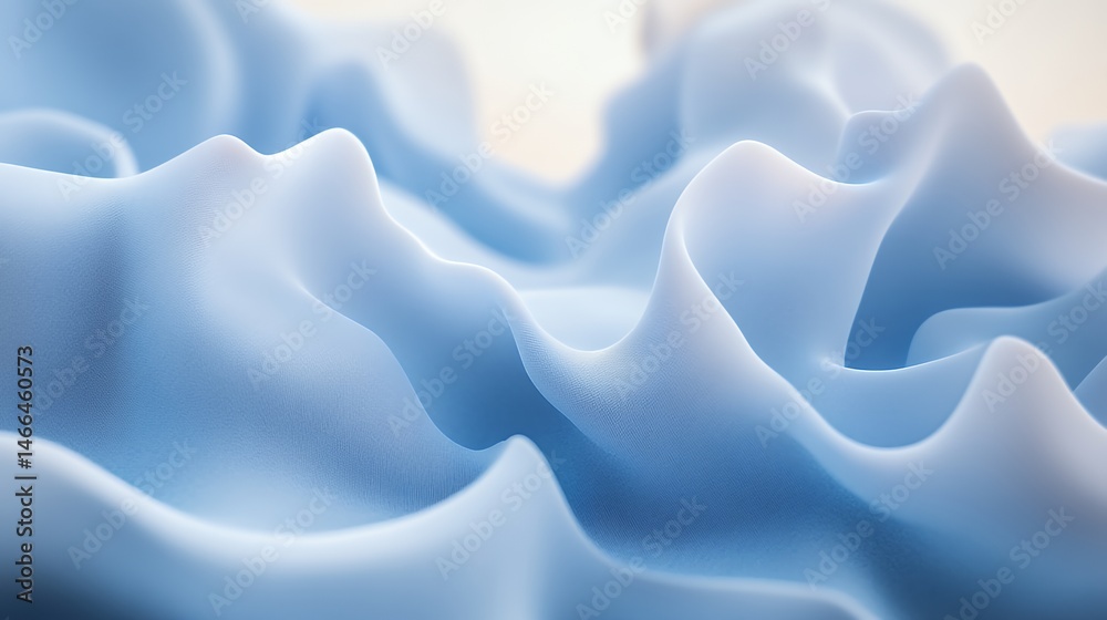Obraz premium Abstract Blue Fabric Waves Soft Gentle Texture