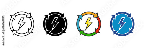 Clean Energy Icon Set Multiple Style Collection