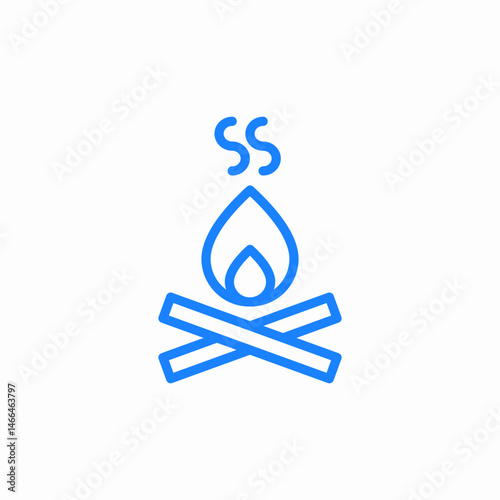 bonfire camping icon sign vector