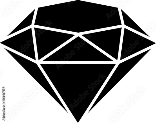 Diamond icon in flat. isolated on transparent background