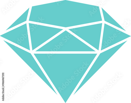 Diamond icon in flat. isolated on transparent background