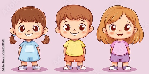 This image displays three smiling cartoon children, perfect for websites or blogs about childhood, education, play, parenting, or child development.

