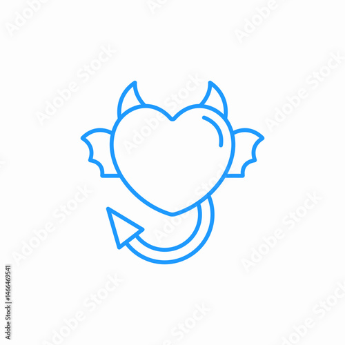 devil heart icon icon sign vector