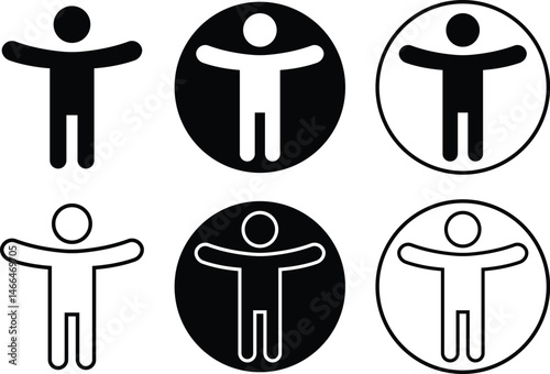 Accessibility icon set flat, outline style. Simple vector illustration. Universal access symbols isolated on transparent background. Blind disability people or visually impaired access the web button.