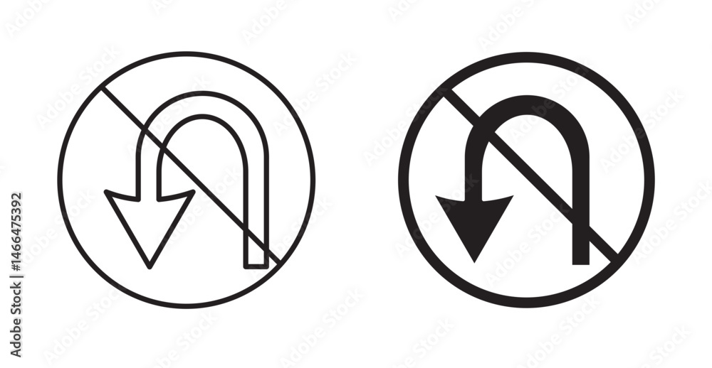 No u turn road sign