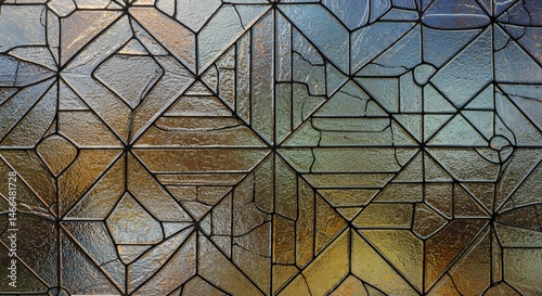 Abstract Geometric Stained Glass Window Design