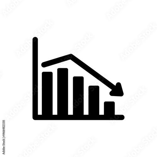 Bar Chart with Decreasing Trend - Negative Growth and Economic Decline