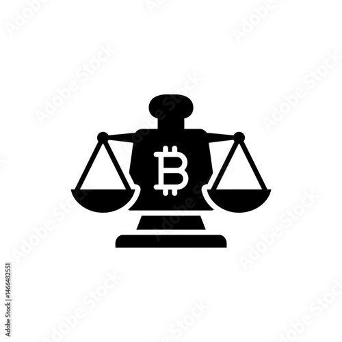 Bitcoin as Scale Weight Symbol - Minimal Icon