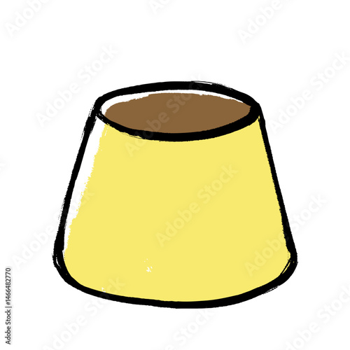 筆タッチのプリンのイラスト