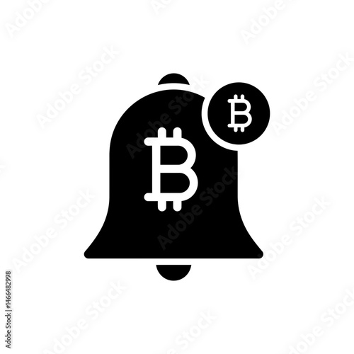 Bitcoin in Notification Bell - Minimal Icon photo