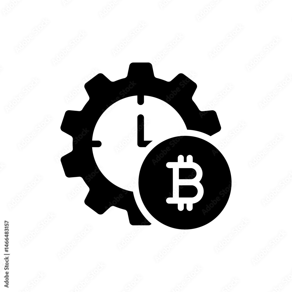 Bitcoin Inside Time Clock Gear - Cryptocurrency and Time Management Bitcoin Inside Time Clock Gear - Cryptocurrency and Time Management