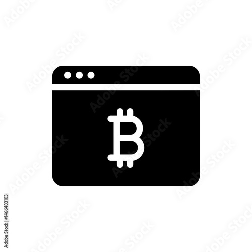 Bitcoin Inside Browser Window Representing Digital Currency on the Web