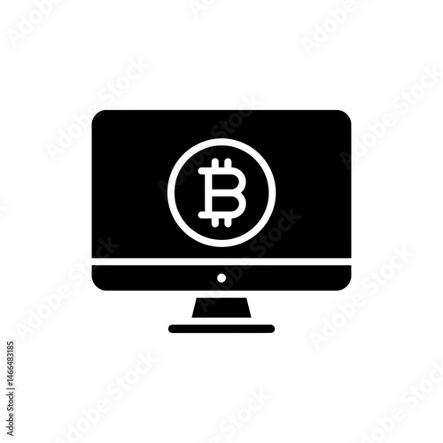Bitcoin on Computer Monitor Representing Cryptocurrency in Digital Finance