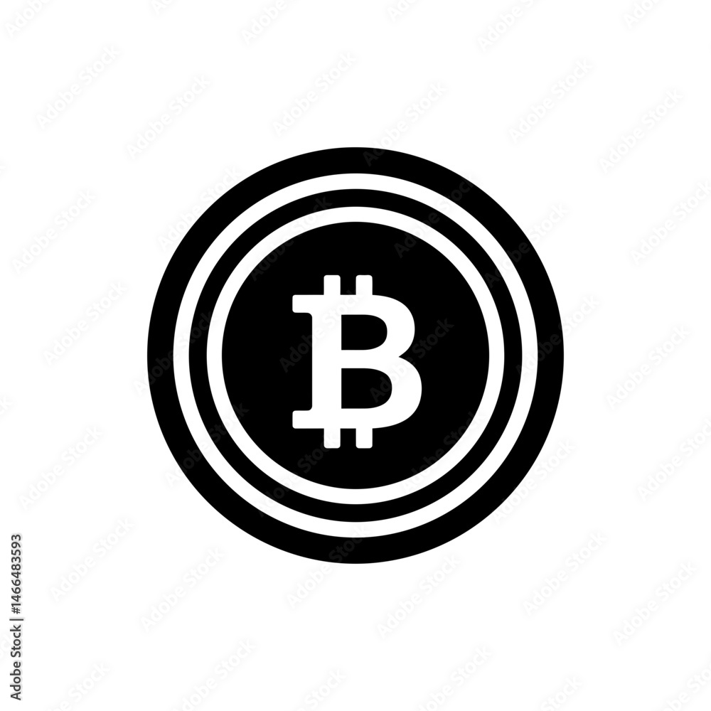 Bitcoin Within Concentric Rings Representing Cryptocurrency Focus and Protection Bitcoin Within Concentric Rings Representing Cryptocurrency Focus and Protection