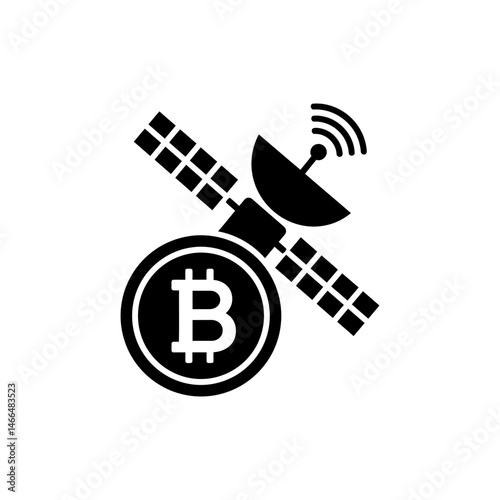 Bitcoin with Satellite Antenna - Minimal Icon