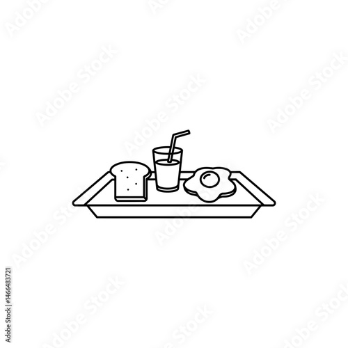 Breakfast Tray with Toast, Juice, and Egg - Morning Meal and Healthy Start