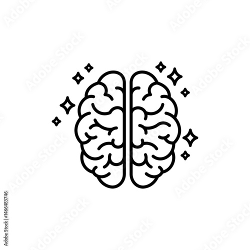 Brain with Sparkles Around It - Cognitive Power and Mental Clarity