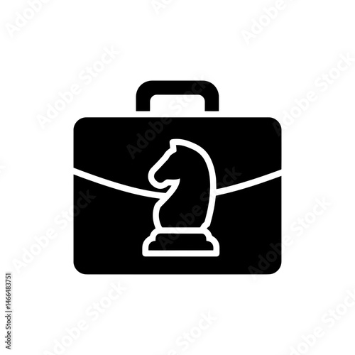 Briefcase with Chess Knight Inside - Business and Strategic Thinking