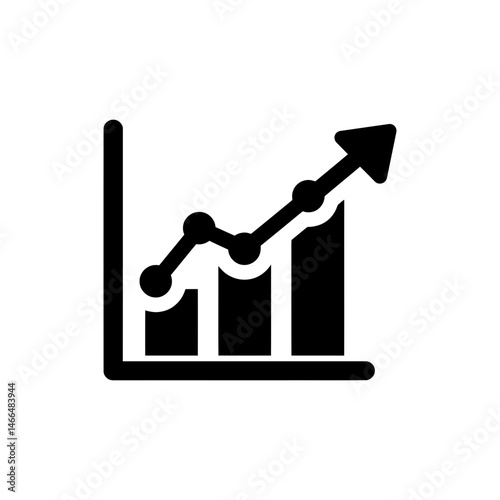 Chart with Trend Arrow and Data Points for Market Analysis