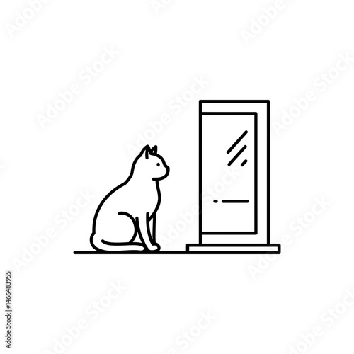 Cat Sitting on a Window Sill Looking Outside Quietly – Feline Curiosity and Calm