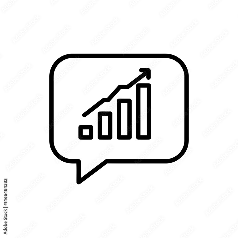 Conversation Bubble with Simple Bar Graph Representing Data Conversation Bubble with Simple Bar Graph Representing Data