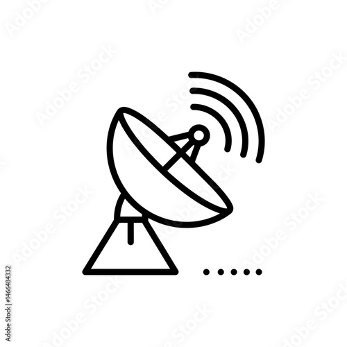 Communication Dish Sending Waves Icon for Signal Transmission