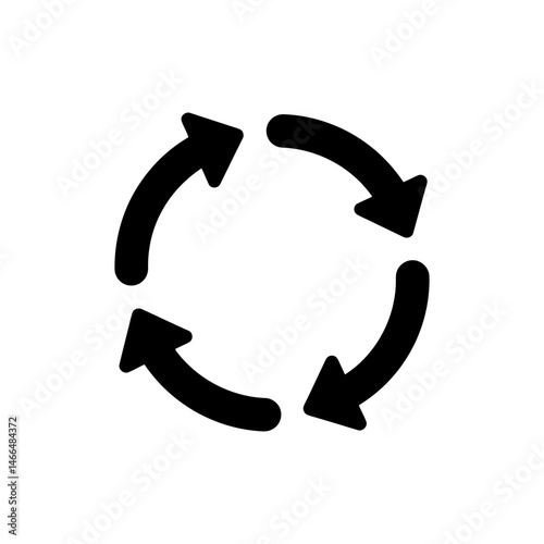 Connected Arrows Forming Circular Graph Icon for Data Flow