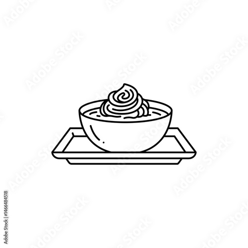 Dipping Bowl of Tsuyu Sauce with Soba Noodles on a Tray