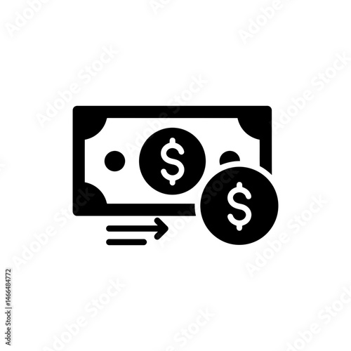 Dollar Bill and Transaction Wave - Symbolizing Financial Flow