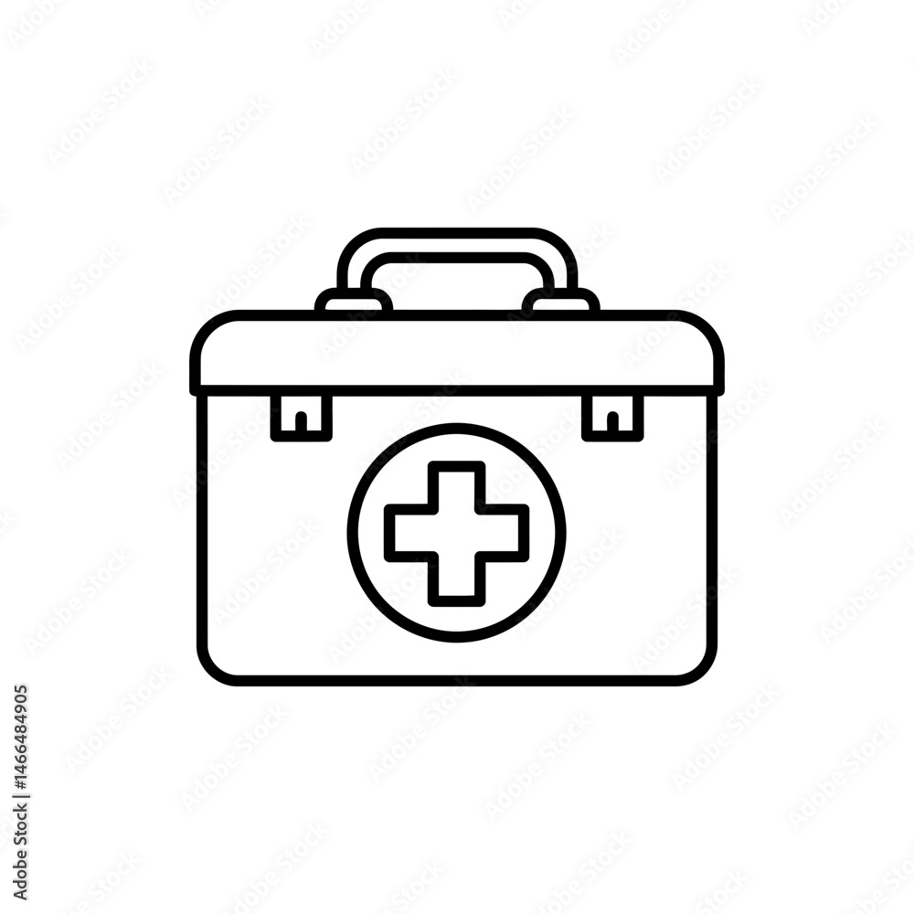 First Aid Kit Box with Cross Symbol for Emergency Health Support First Aid Kit Box with Cross Symbol for Emergency Health Support