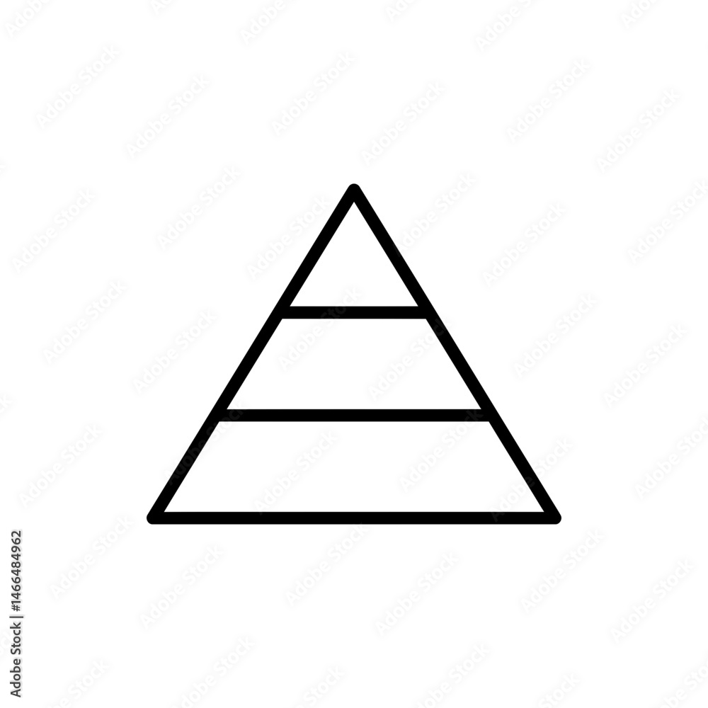 Food Pyramid with Three Sections Icon for Nutritional Guide