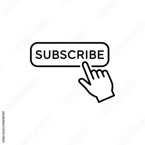 Hand Hovering Over Subscribe Button for Online Engagement and Interaction