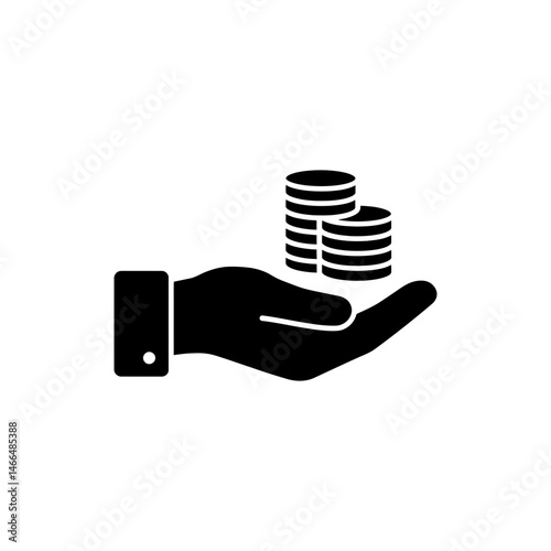 Hand Receiving Coin Stack Symbolizing Financial Growth and Success