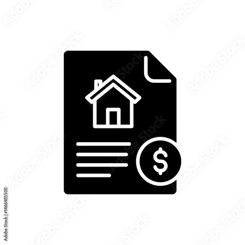 House Loan Document with Coin Icon Representing Mortgage Financing