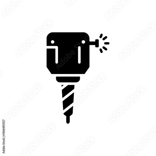 Mining Drill with Glowing Tip for Cryptocurrency Mining Process